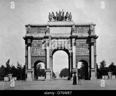 One of the first halftones, Arc de Triomphe in Paris, France, 1880 Stock Photo