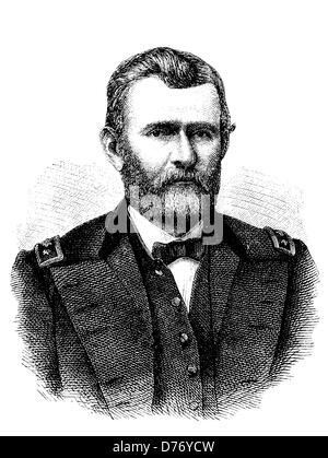 Ulysses S. Grant, 1822 - 1885, 18th President of the United States of America, historic woodcut, circa 1880 Stock Photo