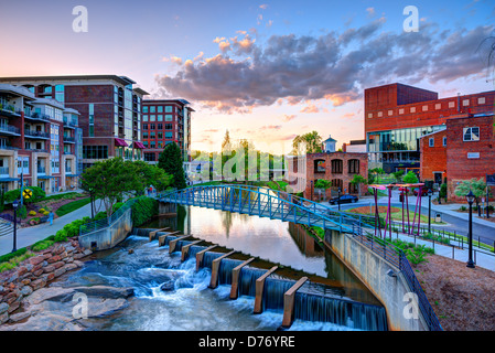 Falls Park in Greensville, South Carolina, USA Stock Photo