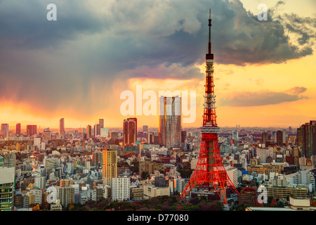 Skyline of Tokyo, Japan at Tokyo Tower. Stock Photo
