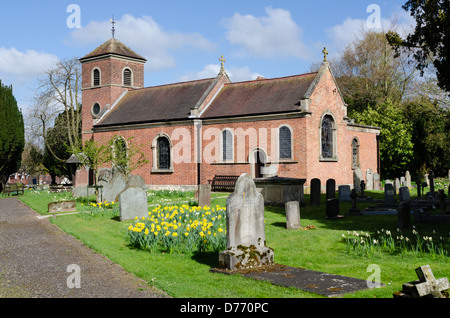 Parish church of St Peter in the pretty Worcestershire village of Broome Stock Photo