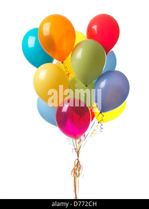 Colorful air balloons isolated on white background Stock Photo