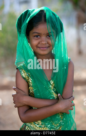 Indian girl Shalini with veil Andhra Pradesh South India Stock Photo ...