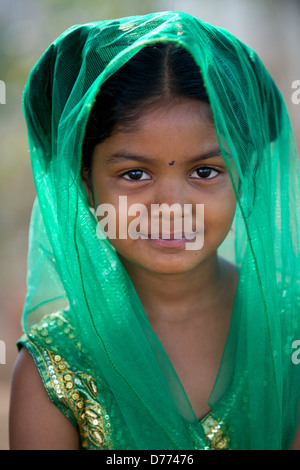 Indian girl Shalini with veil Andhra Pradesh South India Stock Photo ...