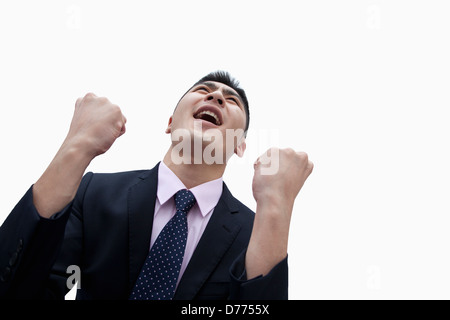 Businessman Cheering Stock Photo