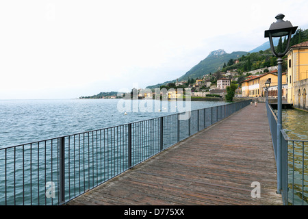 Gargnano, Italy, view from the promenade of Gargnano on the lake to the south Stock Photo