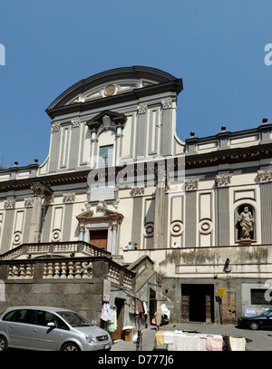 Naples. Italy. Lower section of the Chiesa di San Paolo Maggiore in the historical centre of the city of Naples. Originally dati Stock Photo