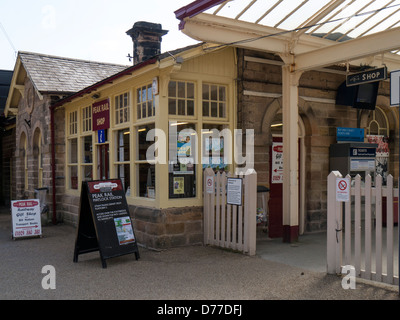 MATLOCK, DERBYSHIRE, UK - APRIL 20, 2013:  Souvenir gift shop for the Peak Rail Preserved Railway line. at Matlock Station Stock Photo