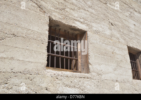 Jail bars at Rhyolite, Death Valley Stock Photo