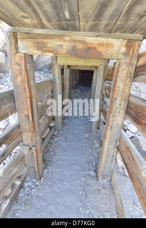 Rhyolite gold mine entrance. Stock Photo