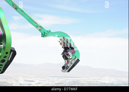 An amusement ride on the top of the Stratosphere hotel in Las Vegas. Stock Photo