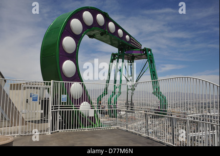 An amusement ride on the top of the Stratosphere hotel in Las Vegas. Stock Photo