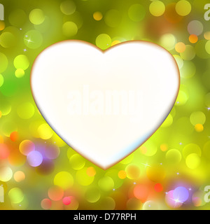 Abstract heart card in yellow Stock Photo