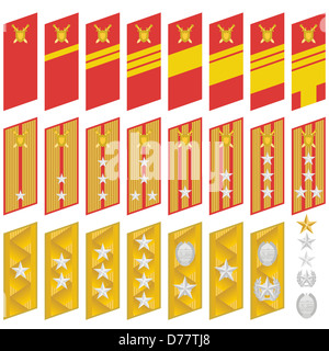 Military ranks and insignia of the world. The illustration on a white background. Stock Photo