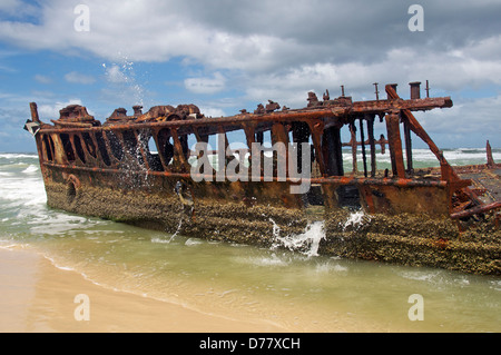 Maheno shipwreck Seventy Five Mile Beach Fraser Island Queensland Australia Stock Photo