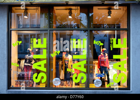 Summer sale in the city centre of Hamburg, Germany, Europe Stock Photo