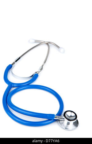 Blue stethoscope isolated on white Stock Photo - Alamy