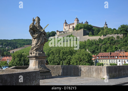 Germany, Bavaria, Romantic Road, Würzburg, Alte Mainbrüche Stock Photo