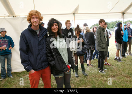 Bleeding Knees Club fans Lounge On The Farm Festival, held on Merton Farm - Day 1 - Performances Canterbury, England - 08.07.11 Stock Photo