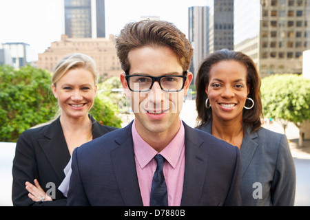 Portrait Of Three Business Colleagues Outside Office Stock Photo