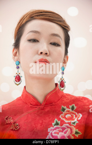 Young Woman with Qipao Stock Photo