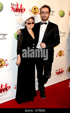 Yoko Ono, Sean Lennon The Beatles LOVE by Cirque du Soleil Fifth Anniversary Celebration at The Mirage Hotel and Casino Las Stock Photo