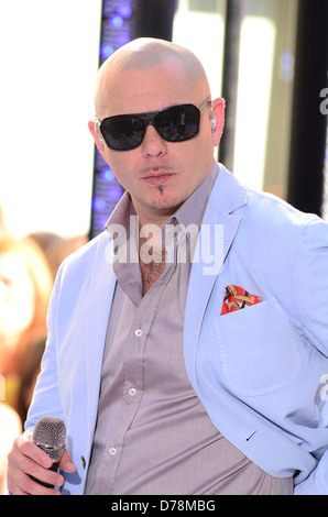 Pitbull performing at the Toyota Concert Series at the 'Today' show in Rockerfeller Center New York City, USA - 01.07.11 Stock Photo