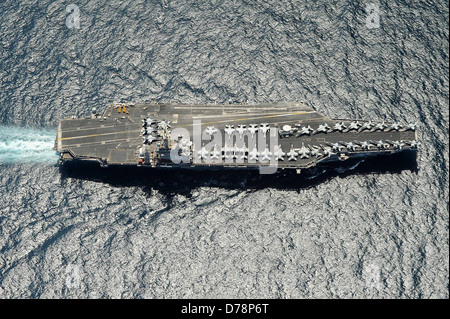 US Navy aircraft carrier USS Dwight D. Eisenhower during operations in support of the Afghan war April 20, 2013 in the Arabian Sea. Stock Photo