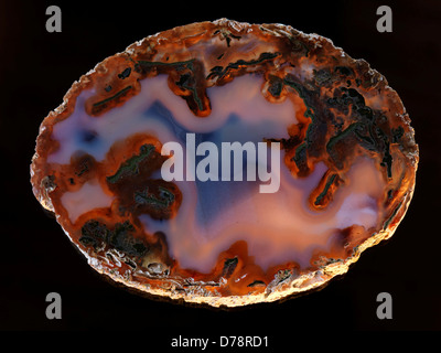 Polished slab Brazilian Agate. Stock Photo