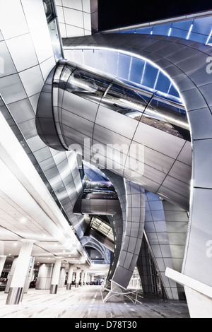 Modern architecture at Terminal 3 at Dubai International Airport United Arab Emirates