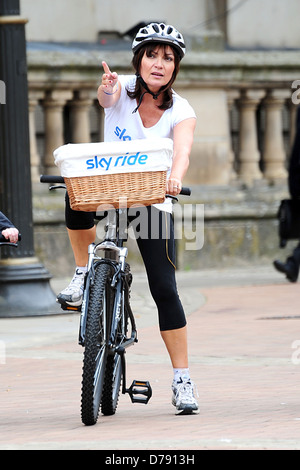 TV presenter Lorraine Kelly launches 'Sky Ride' outside Council House, Victoria Square Birmingham, England - 28.06.11 Stock Photo