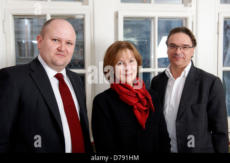 Oldie Literary Lunch 16/4/13, Posy Simmonds, Orlando Figes, Henry Hitchings Stock Photo
