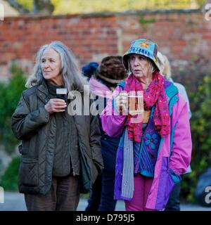 Cerne Abbas, Dorset, UK. May 1st 2013. Spectators watching the Wessex Morris Men dancing in Cerne Abbas  village center during the May Day celebrations. Credit:  Tom Corban / Alamy Live News Stock Photo