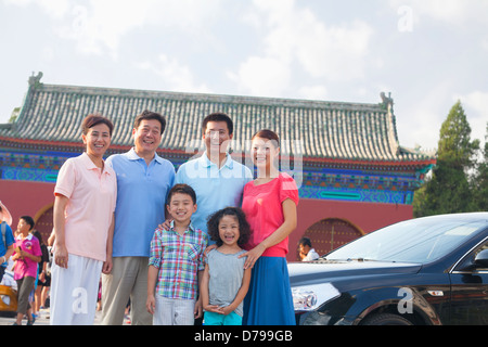 Multigenerational family smiling, portrait Stock Photo