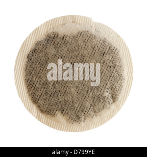 A round teabag on a white background Stock Photo