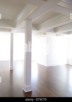 Bright White Room With Columns Stock Photo