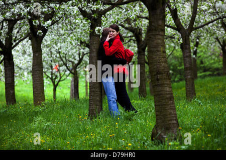 Romantic walk on the Petrin hill, Prague Czech Republic Stock Photo