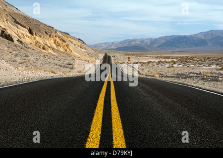 desert mountain road in death valley national park, California Stock Photo