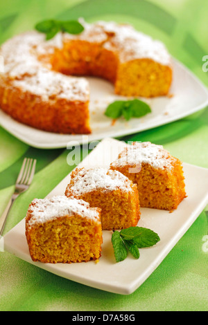 Pumpkin and orange sponge cake. Recipe available. Stock Photo