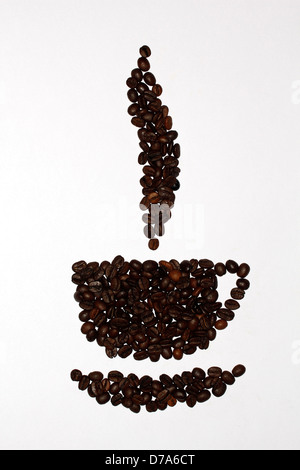Cup of coffee made of coffee grains. Stock Photo
