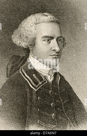 John Hancock (1737-1793). Was a merchant, statesman, and prominent Patriot of the American Revolution. Engraving. Stock Photo