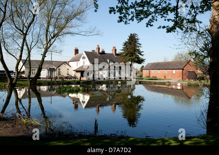 The Rose Inn, Baxterley, a public house set in former mining town in North Warwickshire. The pub is used as a polling station. Stock Photo