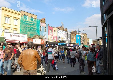 Crowds on Camden High Street in London, England Stock Photo