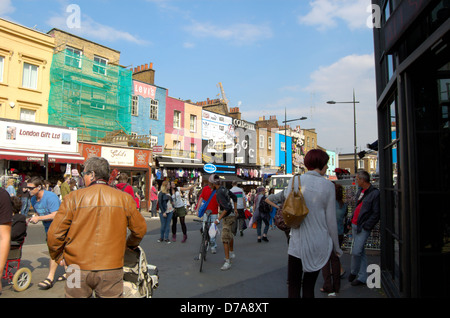 Crowds on Camden High Street in London, England Stock Photo