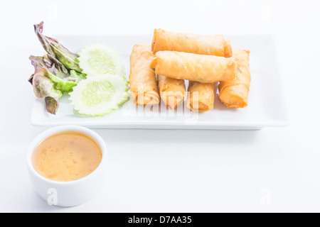 Spring Rolls is food thailand Stock Photo