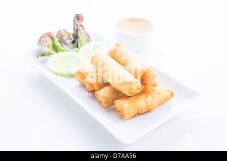 Spring Rolls is food thailand Stock Photo
