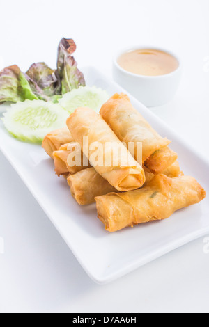 Spring Rolls is food thailand Stock Photo