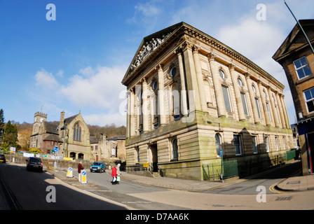 Todmorden Town Hall designed by John Gibson of Westminster. Stock Photo