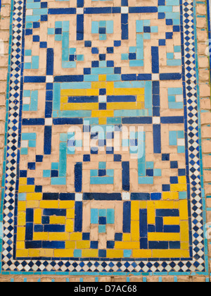 tiled background, oriental ornaments from Isfahan Mosque, Iran Stock Photo