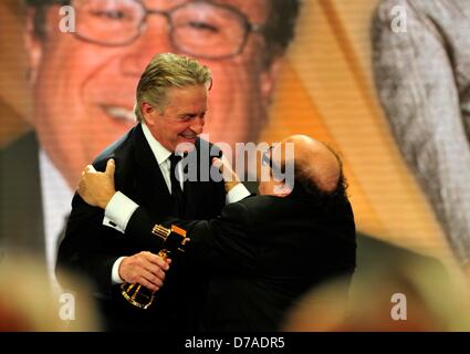 Michael Douglas (l) and Danny DeVito (r) at the Golden Camera 2010 awarding ceremony in Berlin on the 30th of January in 2010. Stock Photo